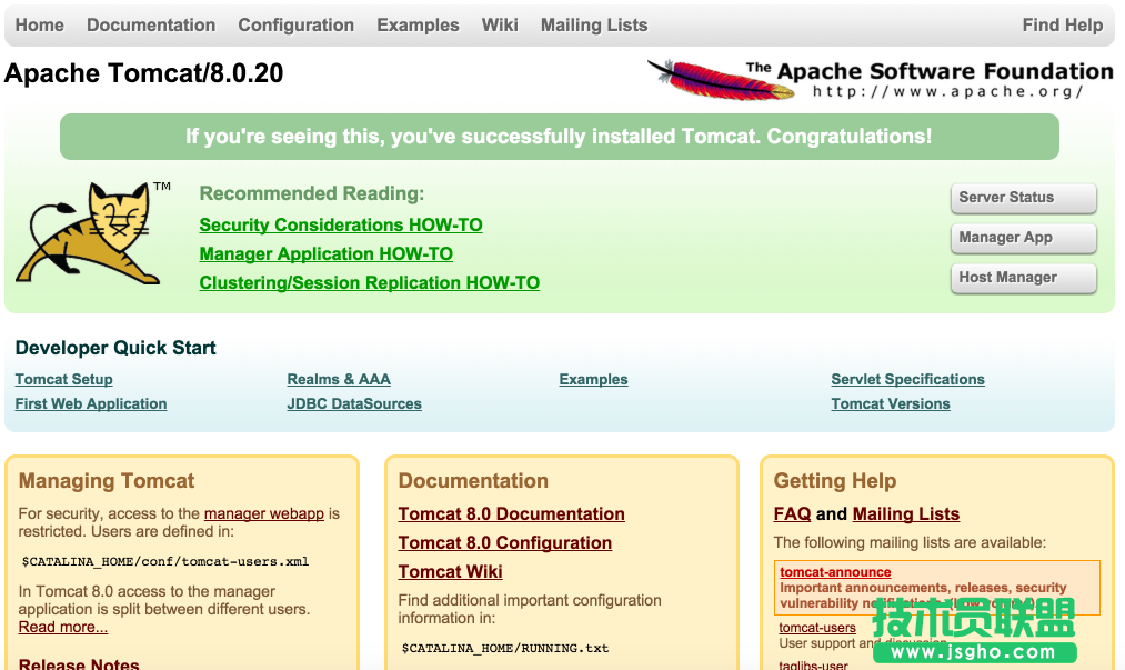 Mac系统中Apache Tomcat安装配置 