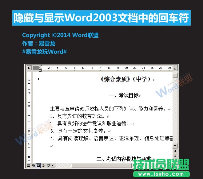 Word2003文档中的回车符怎么隐藏   三联