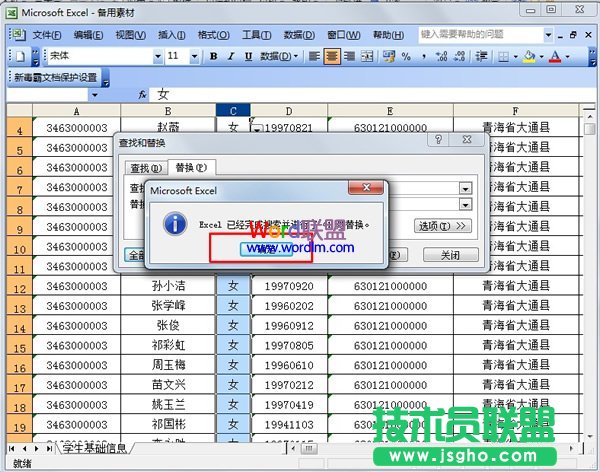 点击“全部替换”按钮