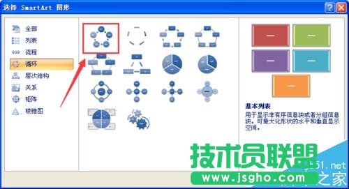 Excel2007怎么使用smartArt绘制循环图?