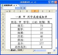金山wps表格制作成绩通知单的方法
