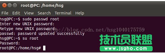 ubuntu从普通用户切换到root用户 三联