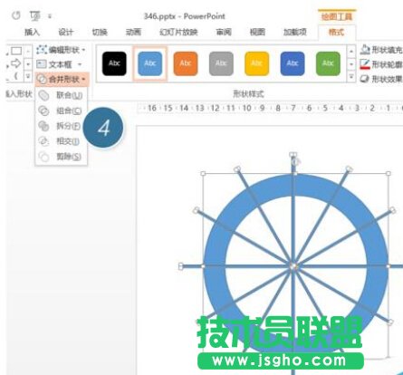 如何用PPT绘制设计一个分割型环形图？
