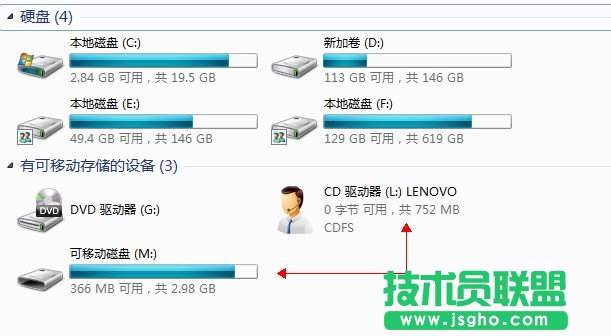 USB接口接U盘无法识别，鼠标可正常识别 三联