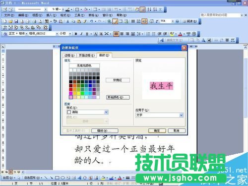 如何在word文档中给一段文字加上底色