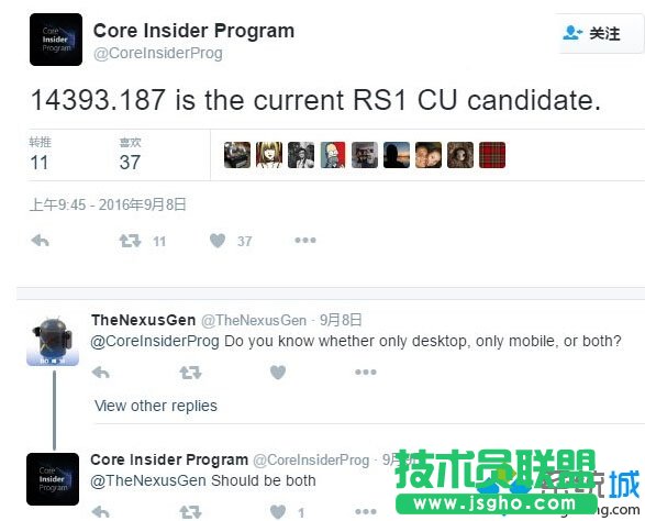 Win10年度更新版累积更新14393.187或将在本周内发布   三联