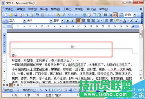word中自动插入页眉内容的方法
