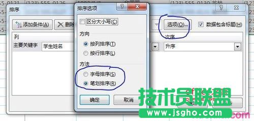 Excel2013 怎样把姓名按姓氏笔画排序