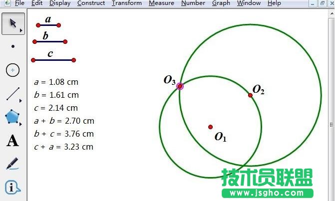 几何画板,几何画板画相切的圆,几何画板教程