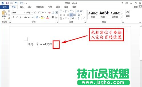word2013如何插入一个空白页