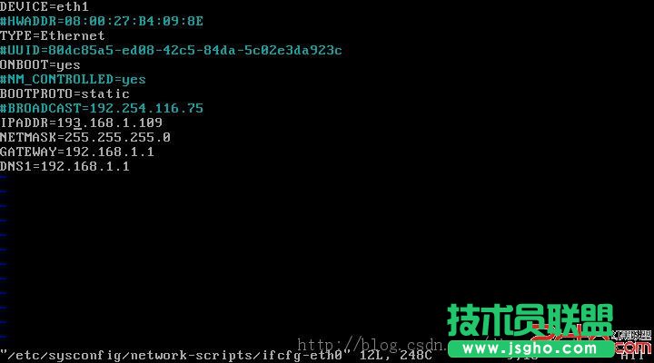 centos安装后的网卡配置
