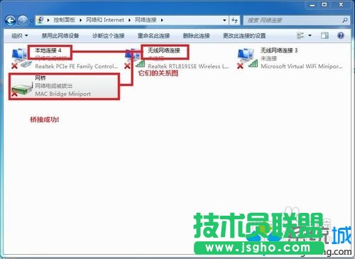 桥接完成