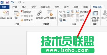 word2013如何开启“开发工具”