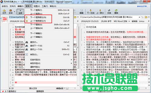 Beyond Compare 4文本比较搜索功能介绍 三联