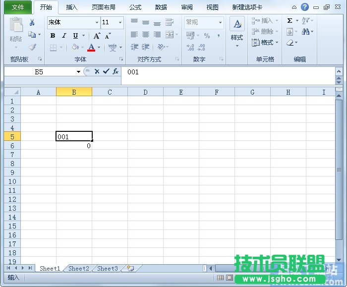 Excel2010中001等数字如何输入 三联