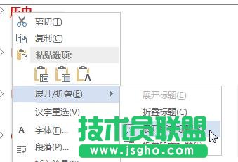 word2013中如何展开/折叠部分内容