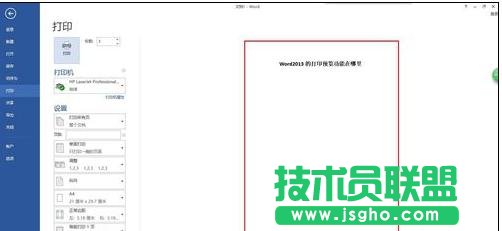 word2013打印预览在哪