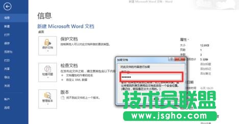 怎样给word2013文档加密