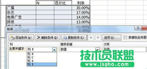 excel表格：双标题百分比排序操作