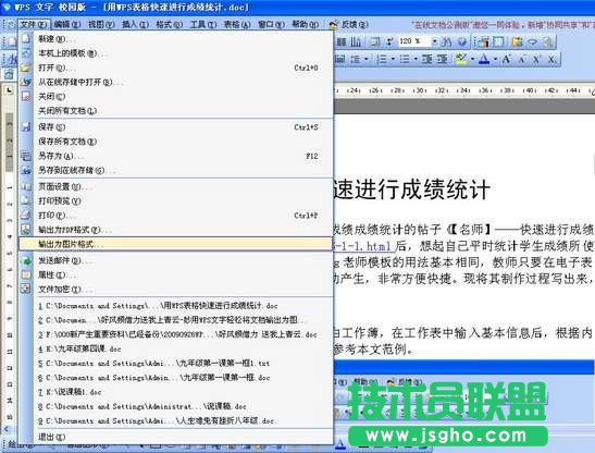 WPS文字将文档输出为图片格式方法