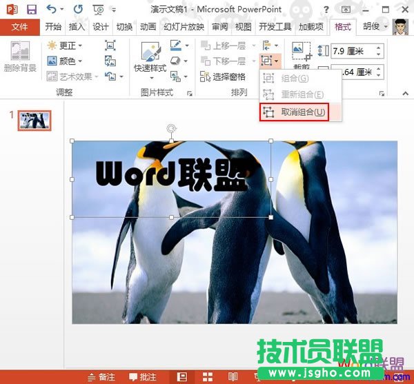 PowerPoint2013中设置文本背景填充效果
