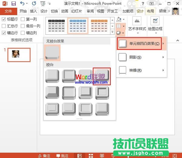 在PowerPoint2013中将图片切割成巧克力键盘样式
