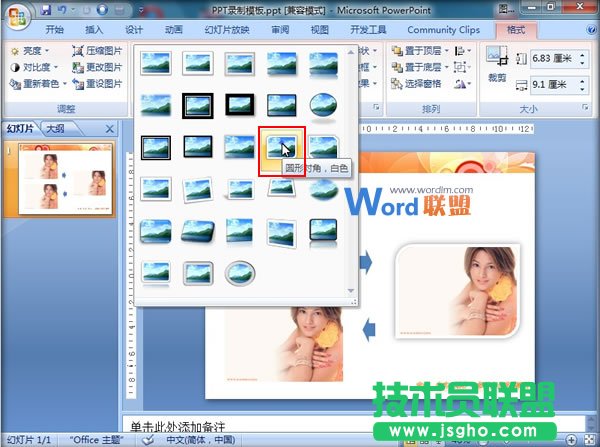 在PowerPoint2007中快速应用图片样式  三联