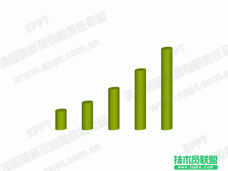 PPT柱图模板5
