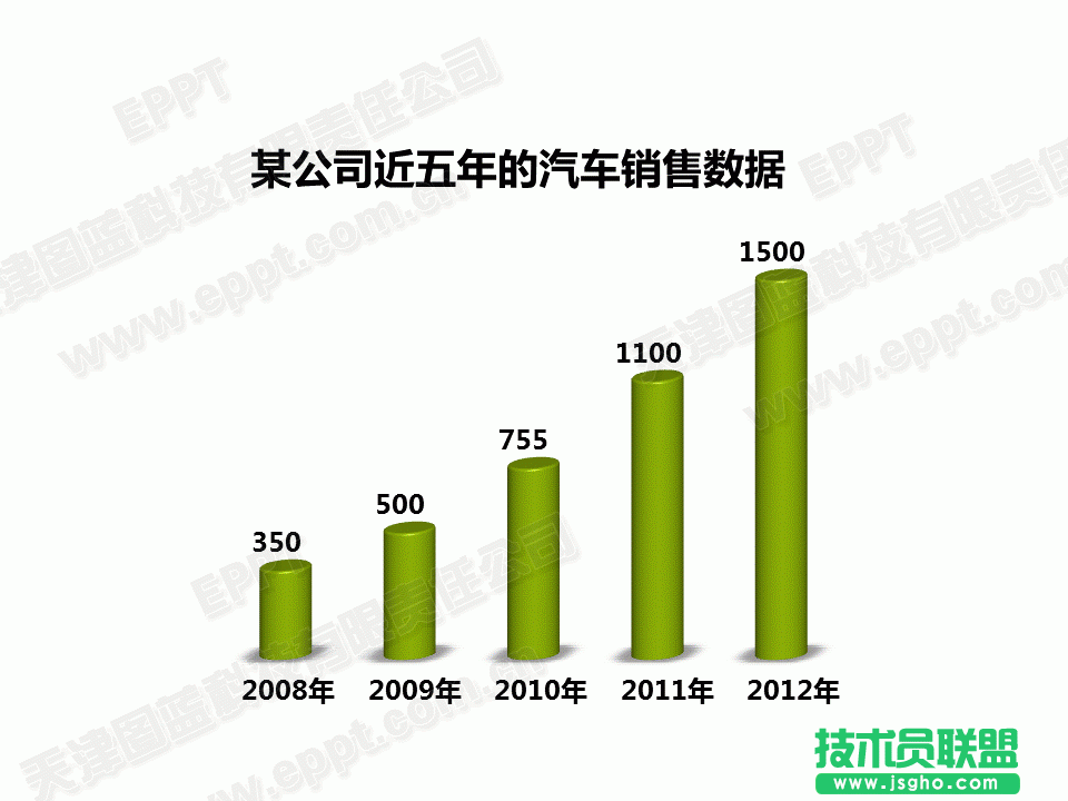 PPT柱图模板9
