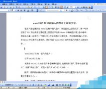 Word2003为自选图形添加或取消阴影