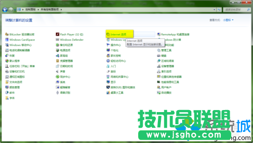 点击“Internet选项”