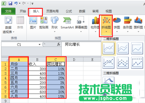 怎样制作excel折线图 三联