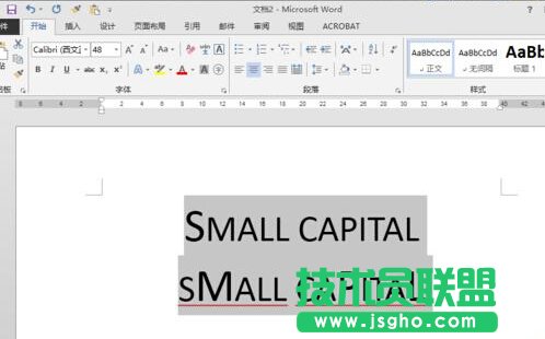 word设小型大写字母small capitals