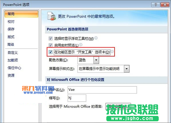 PowerPoint如何将开发工具选项卡添加到菜单栏中