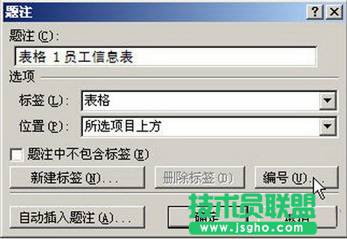 Word2007如何为表格插入题注