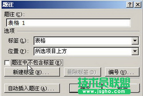 word2007为表格插入题注
