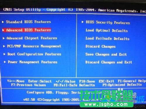 选择“Advanced BIOS Features”