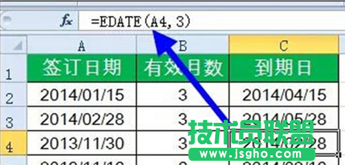 计算合同到期公式：