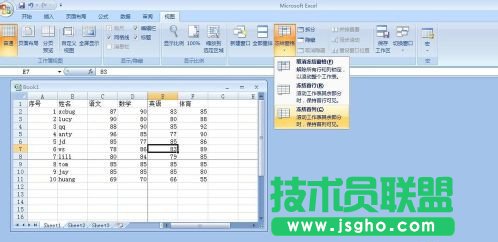 怎么让excel表格首行或首列固定不动