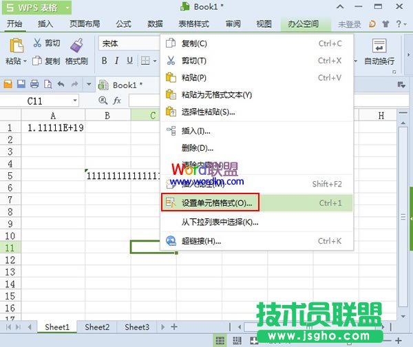 设置单元格格式