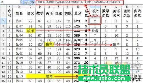 巧用WPS中的利用公式打造精美的成绩册