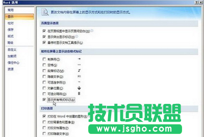 图4 选中“显示所有格式标记”复选框