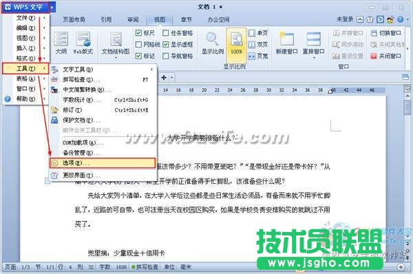 wps文字中标尺的设置