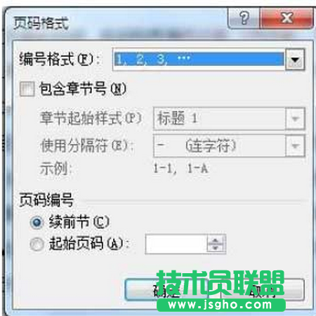  “页码格式”对话框