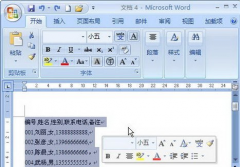 如何将Word2007文字转换为表格