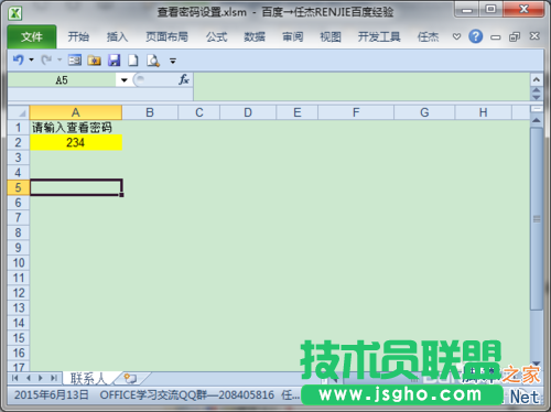 如何通过密码设置来查看EXCEL部分数据区域?