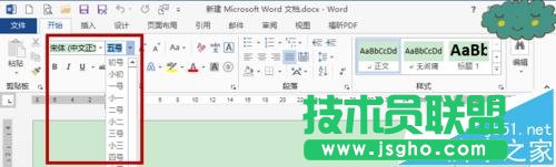 word2013罗马数字字磅的字体怎么改成中文字号?