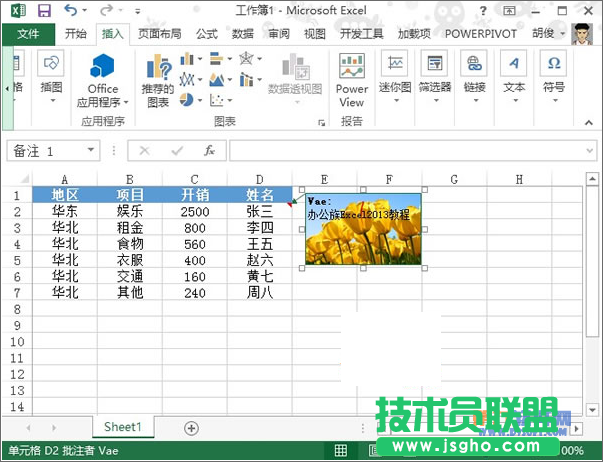Excel2013 怎样在图片中插入批注