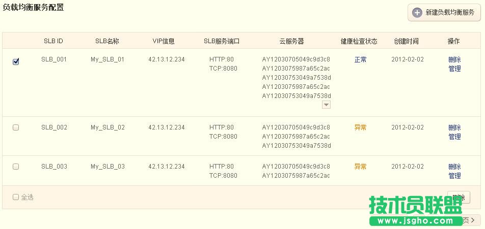 如何管理您的SLB服务 三联