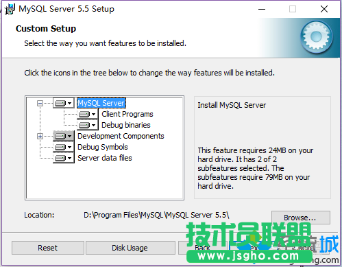 win10安装mysql-5.5.20-winx64的步骤2.1